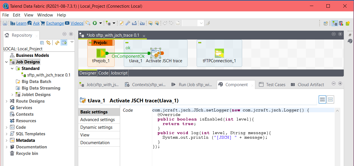 How to activate the Java Secure Channel trace for a Talend Job using ...